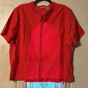 White Stag Red Polka Dot Blouse